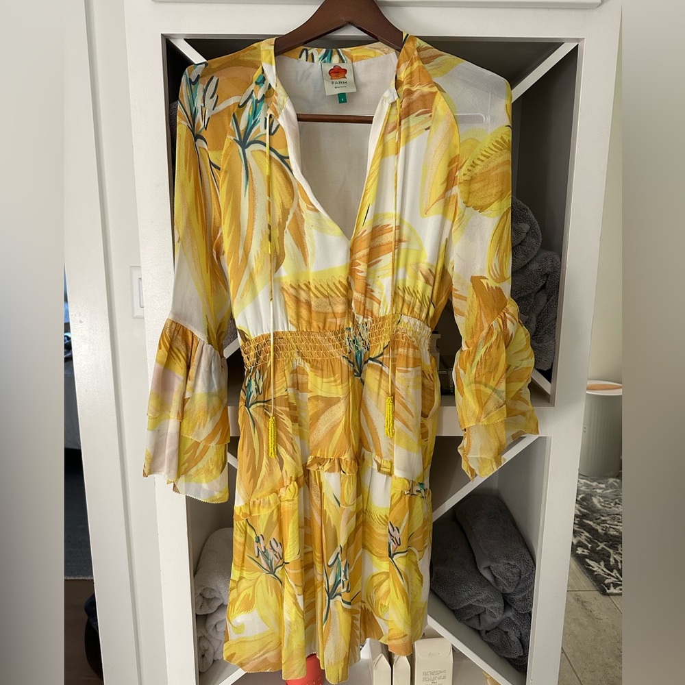 NWOT Floral Yellow and White Dress
